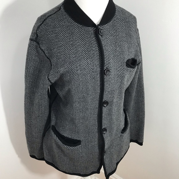 Armani Collezioni Grey Button Up Sweater - Picture 2 of 14